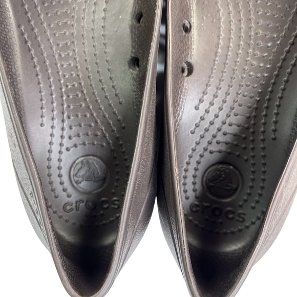 CROCS Cap Toe Tortoise Flats Slip On Womens Brown Size 8 - Picture 7 of 11